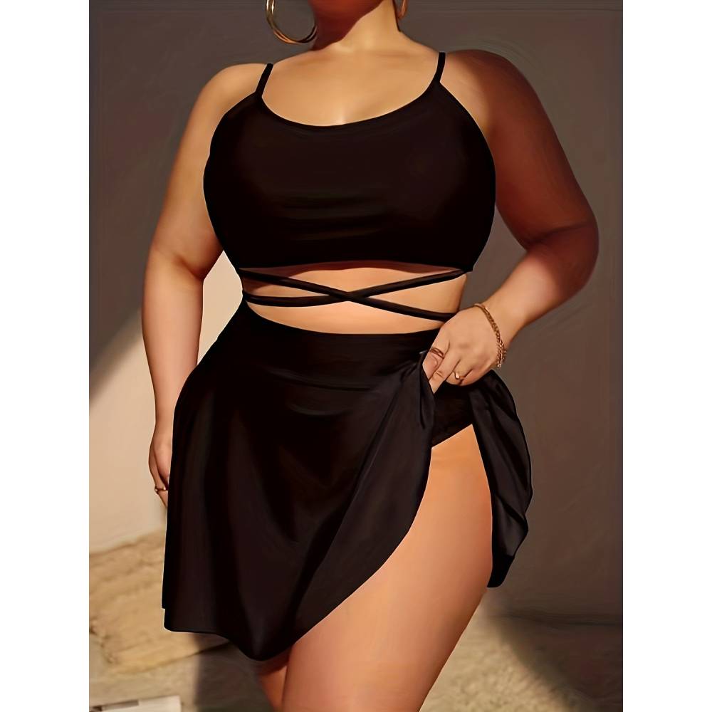 Monochrome Suit Set - Cikini-Monochrome badpak voor dames, extra grote