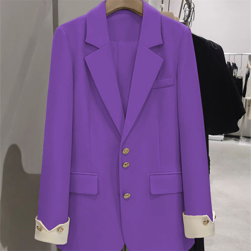 Women Formal Wear Winter - Mode Dames Blazer Kleurblok Lange Mouw