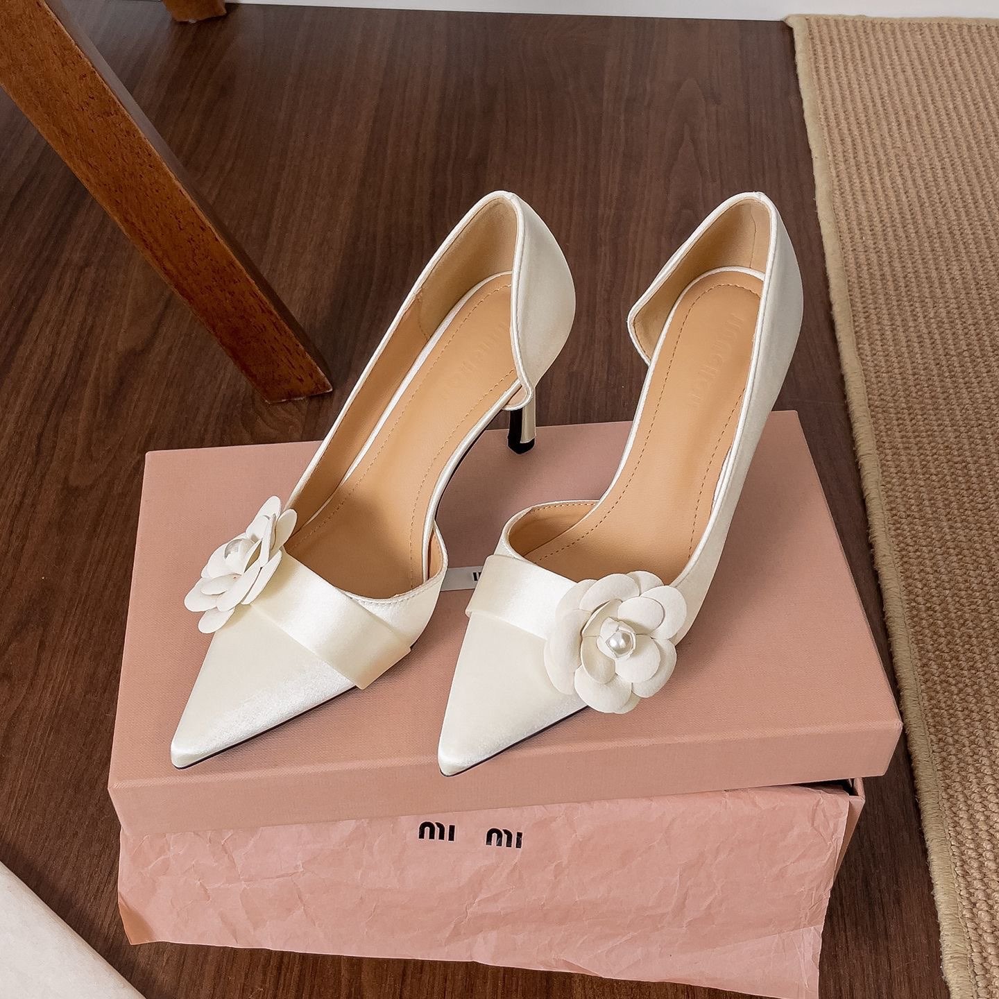 Women Formal Wear Sale - Satijnen spitse stiletto pumps dames bloemen