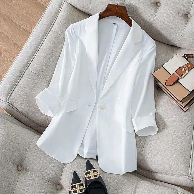 Women Formal Wear For Plus Size - Jas Dameskleding Slim Fit Diamanten Pak