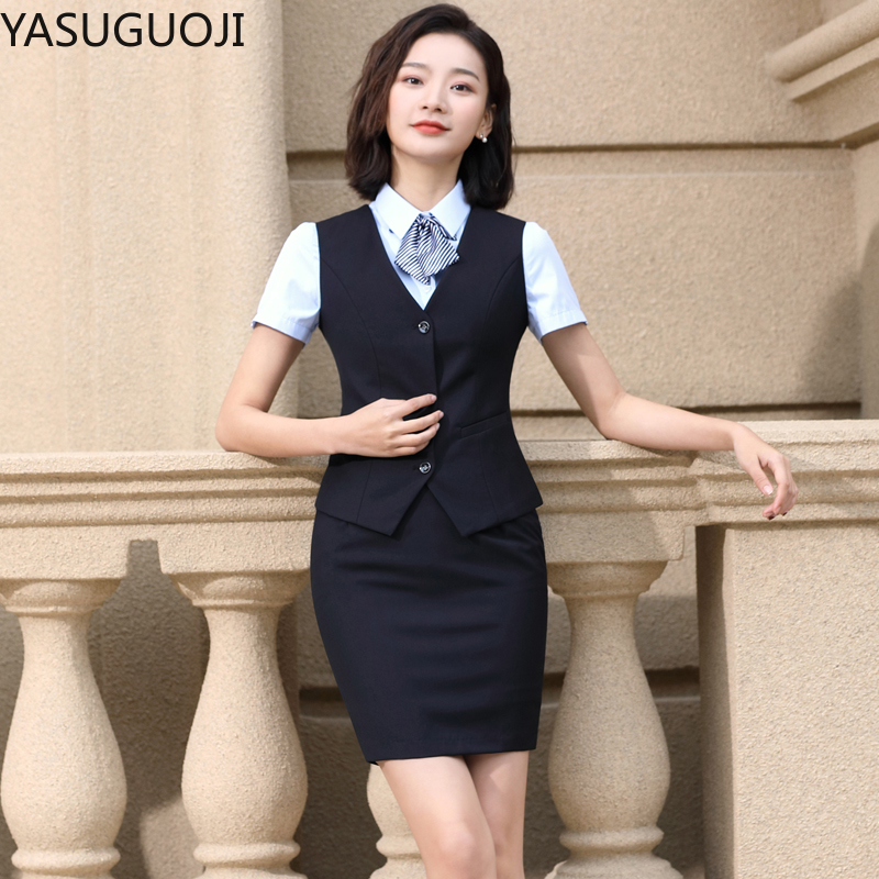 Women Formal Wear For Plus Size - Yasuguoji Elegante Mode Vrouwen Vest Werkkleding