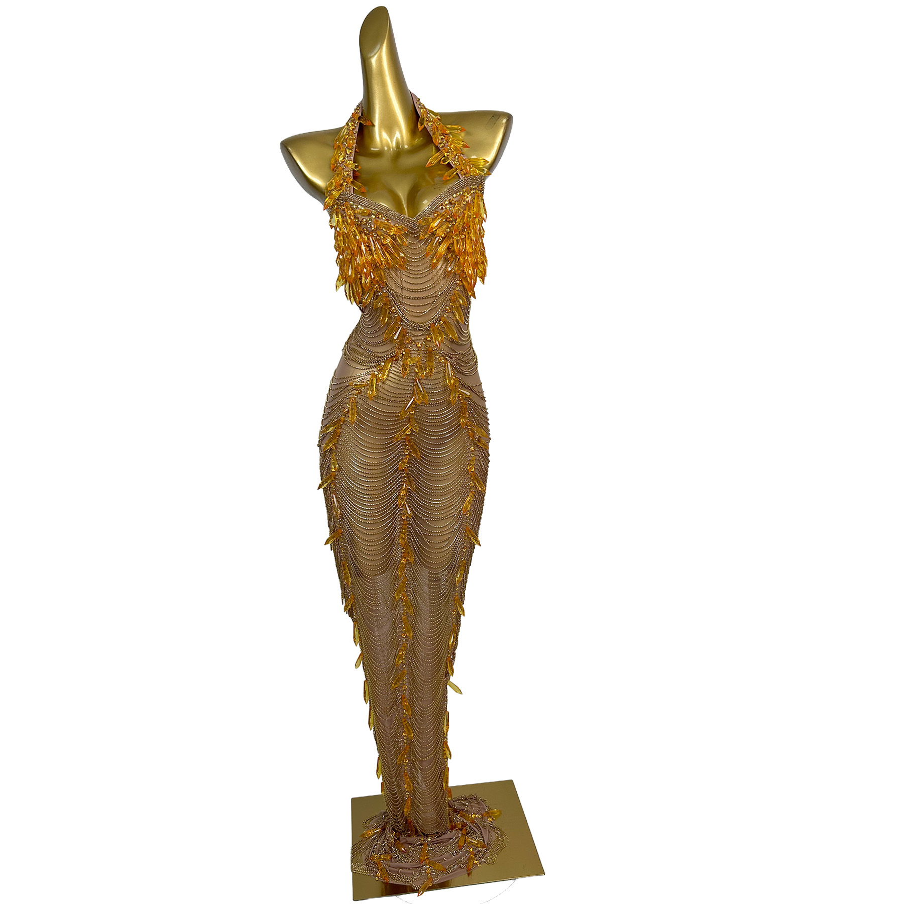 Gouden rugloze diamanten kwast - Women Formal Wear For Plus Size recensie en prijs