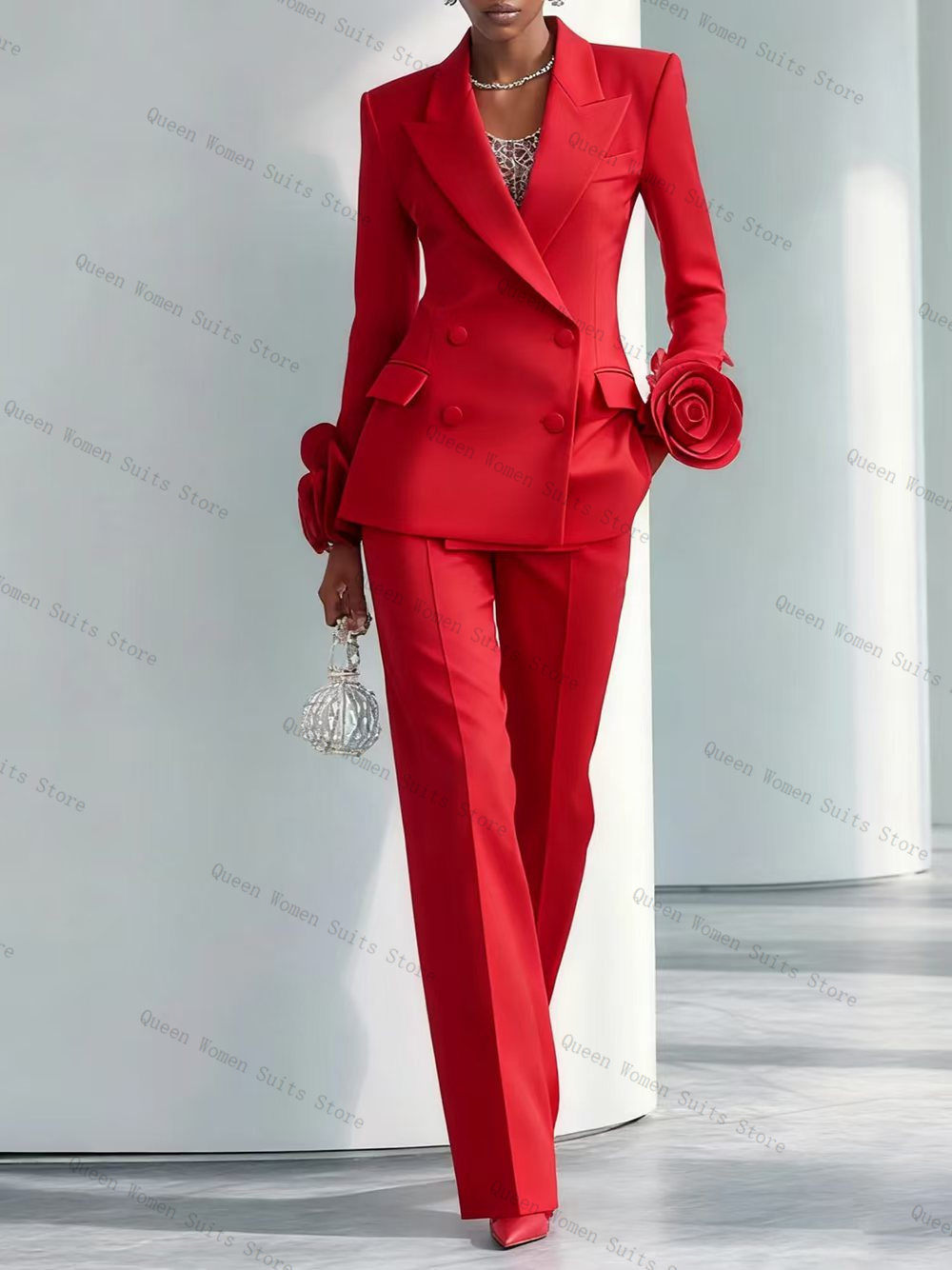 Luxe Rode Vrouwen Pak Set 2-de - Women Luxury Formal Wear recensie en prijs