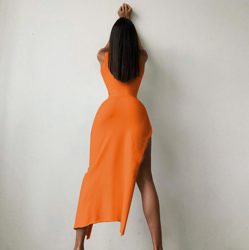Y2k Mouwloos Oranje Midi Dames - Formal Wear For Women Xl recensie en prijs