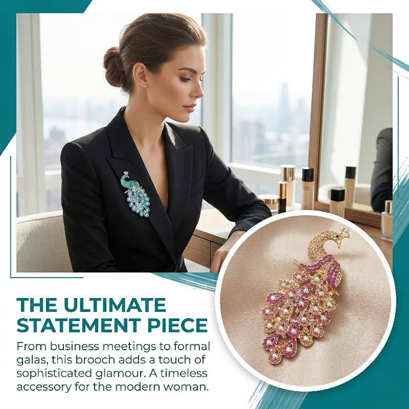 Unieke pauwbroschepin voor dam - Women Formal Wear Look recensie en prijs