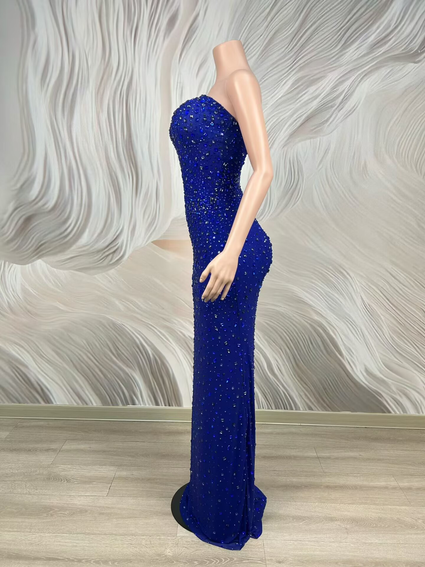 Glinsterende blauwe strapless  - Women Luxury Formal Wear recensie en prijs